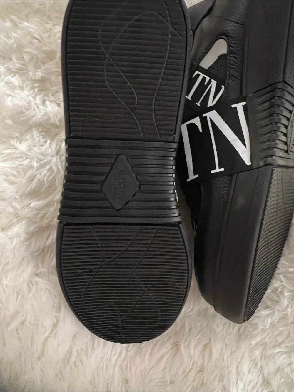 Valentino Garavani Black Sneakers with White Logo Accents